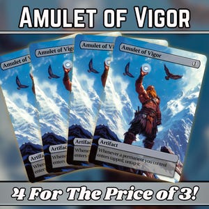 Amulette de vigueur - procuration - série d'art magique fantastique personnalisée - procurations personnalisées entièrement illustrées - cadeau idéal - artefacts de base pour vos decks préférés !