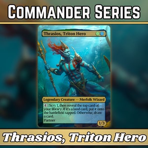 Thrasios, Triton Held - Proxy - Klassische Kommandanten Serie - Benutzerdefinierte Proxys - Geschenk - Hochwertige Karten für Ihre Lieblingsdecks!