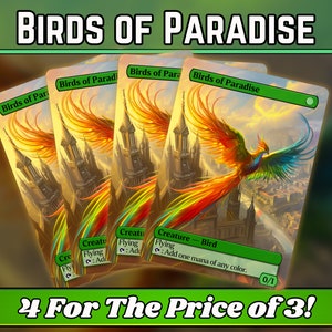 Oiseaux de paradis - procuration - série d'art magique fantastique personnalisée - procurations personnalisées intégrales - cadeau idéal - cartes pour vos decks préférés !