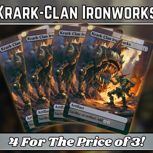 Krak-Clan Ironworks - Proxy - Custom Magic Fantasy Art Series - Full-Art Custom Proxies - Geschenk - Artefakt-Heftklammern für Ihre Lieblingsdecks!