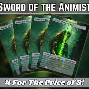 Schwert des Animisten - Proxy - Custom Magic Fantasy Art Serie - Benutzerdefinierte Voll-Art-Proxies - Geschenk - Artefakt-Heftklammern für Ihre Lieblingsdecks!