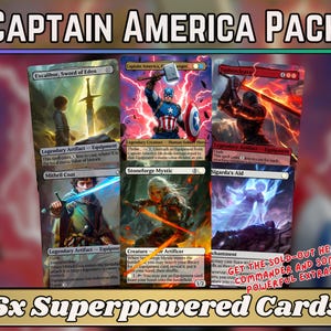Captain America, First Avenger 5 + 1 Card Upgrade Proxy Pack - Secret Lair Pop-Out Commander Series - Carte per i tuoi mazzi Marvel preferiti!