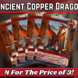 Dragón de Cobre Antiguo - Proxy - Serie de arte mágico de fantasía personalizado - Proxies personalizados con arte completo - ¡Gran regalo! - ¡Cartas para tus mazos favoritos!