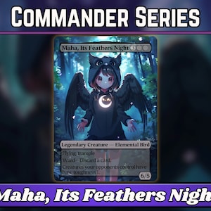 Maha, Its Feathers Night - procuration - série Commander classique - illustration complète de procurations personnalisées - cadeau - cartes de qualité pour vos decks préférés !