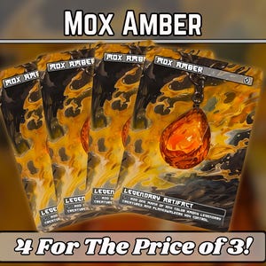 Ambre Mox - procuration - série d'art rupestre mana japonais - procurations magiques personnalisées uniques avec illustration complète - cartes de haute qualité pour vos decks préférés !