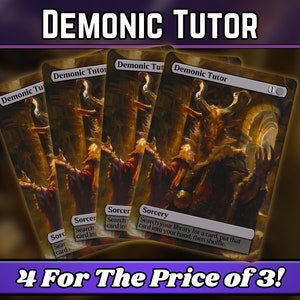 Tutor Demoníaco - Proxy - Serie de arte mágico de fantasía personalizado - Proxies personalizados con arte completo - Regalo perfecto - ¡Cartas para tus mazos favoritos!