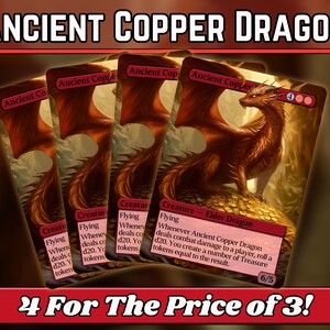 Ancient Copper Dragon V2 - Proxy - Serie de arte mágico de fantasía personalizado - Proxies personalizados con arte completo - ¡Gran regalo! - ¡Tarjetas para tus mazos favoritos!