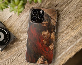Funda para teléfono con diseño de póster artístico en lienzo de Jesucristo