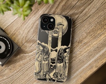 Funda con estampado de luna para iPhone 16 Pro Max, 15 Pro Max, 14 Plus, 13, 12, 11, XR y Samsung S23 Plus, S23 Ultra, S21, S20