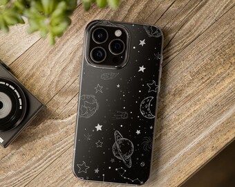 Funda con diseño de planetas y espacio para iPhone 16 Pro Max, 15 Pro Max, 14 Plus, 13, 12, 11, XR y Samsung S23 Plus, S23 Ultra, S21, S20