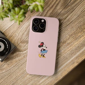 Custodia per telefono con design Minnie Mouse per iPhone 16 Pro Max, 15 Pro Max, 14 Plus, 13, 12, 11, XR e Samsung S23 Plus, S23 Ultra, S21, S20