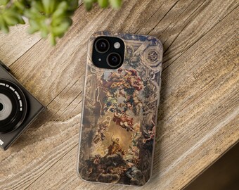 Funda con diseño artístico de Pietro da Cortona para iPhone 16 Pro Max, 15 Pro Max, 14 Plus, 13, 12, 11, XR y Samsung S23 Plus, S23 Ultra, S21, S20