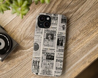 Funda con estampado de periódico para iPhone 16 Pro Max, 15 Pro Max, 14 Plus, 13, 12, 11, XR y Samsung S23 Plus, S23 Ultra, S21, S20