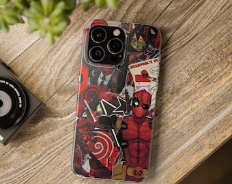 Funda con diseño de Deadpool para iPhone 16 Pro Max, 15 Pro Max, 14 Plus, 13, 12, 11, XR y Samsung S23 Plus, S23 Ultra, S21, S20