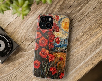 Funda para teléfono con patrón de dibujo de pintura al óleo para iPhone 16 Pro Max, 15 Pro Max, 14 Plus, 13, 12, 11, XR y Samsung S23 Plus, S23 Ultra, S21, S20