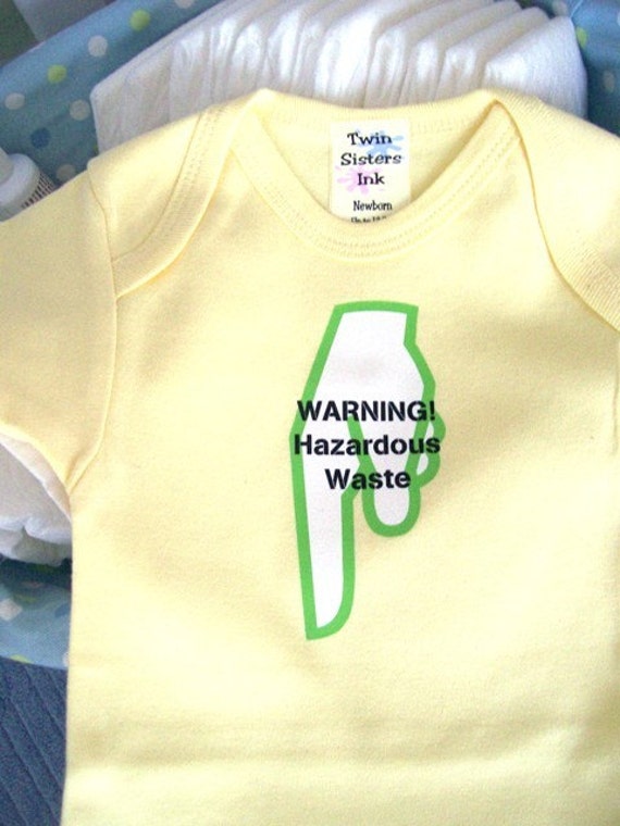 Items similar to Warning Hazardous Waste Bodysuit or Tee on Etsy