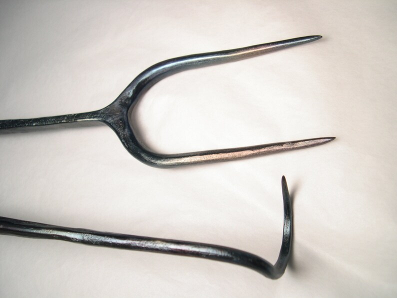 Railroad spike fork and meat flipper combo Etsy