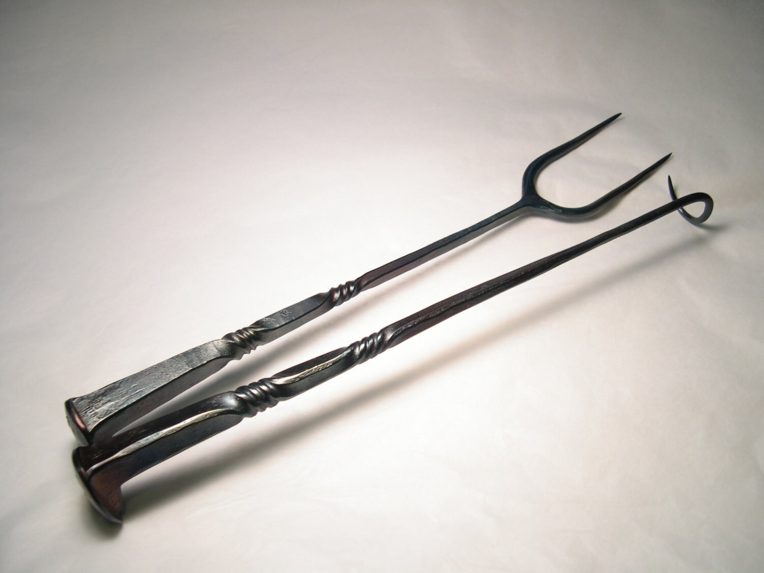 Railroad spike fork and meat flipper combo Etsy