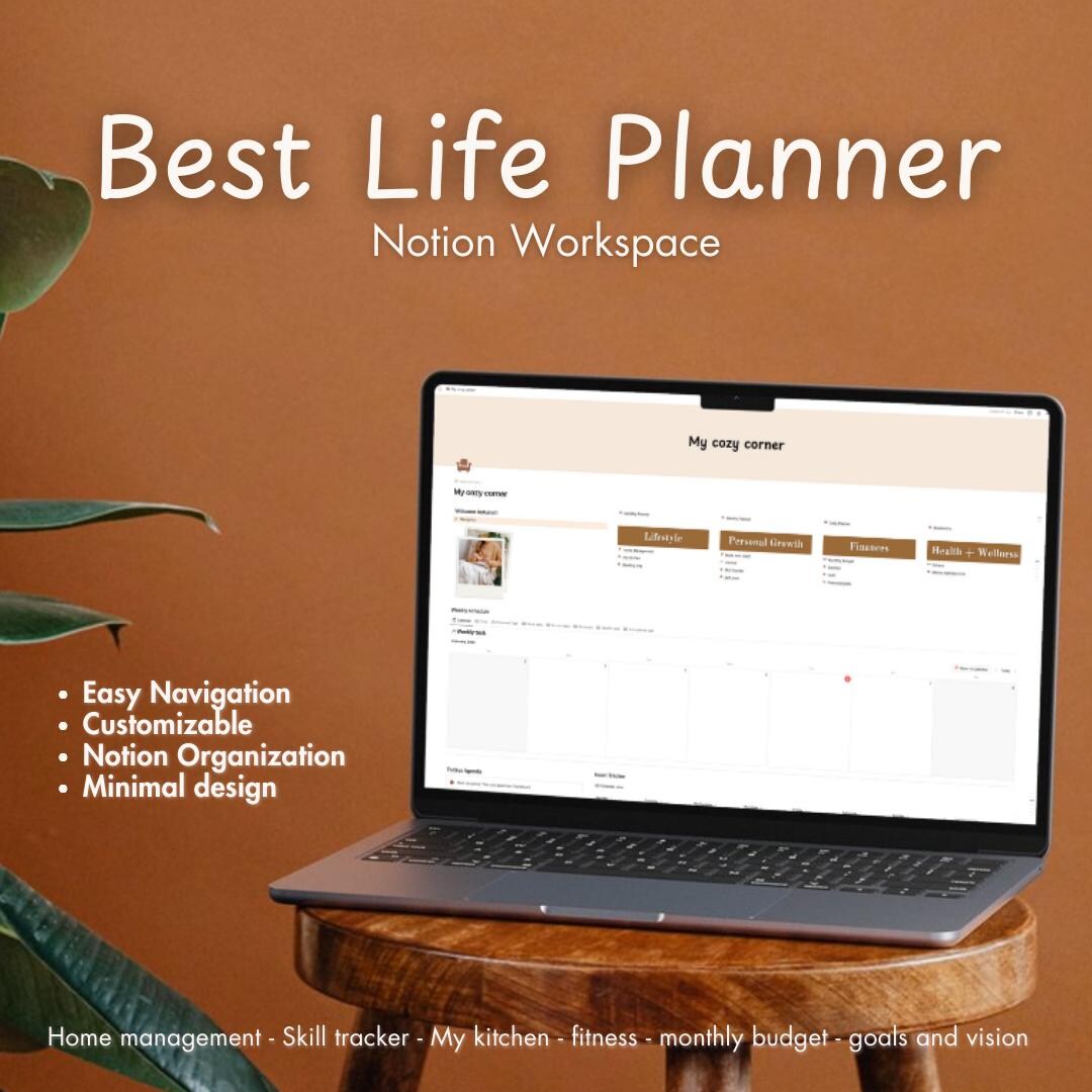 Best Life Planner Aesthetic Notion Template | Notion Dashboard | Notion ...