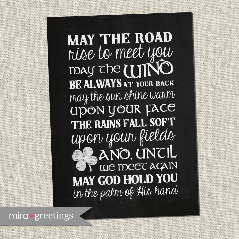 Irish Blessing Digital Art May the Road Rise to Meet You Blackboard ...