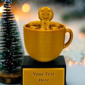 Gingerbread Christmas Trophy -3D printed
