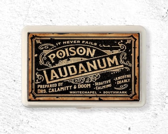Giflaudanumlabel voor Halloween Pillendoosje - Pillendoosje, wekelijkse pillendoos 7 dagen, pillendoosje 7 dagen, pillenhouder, reisformaat
