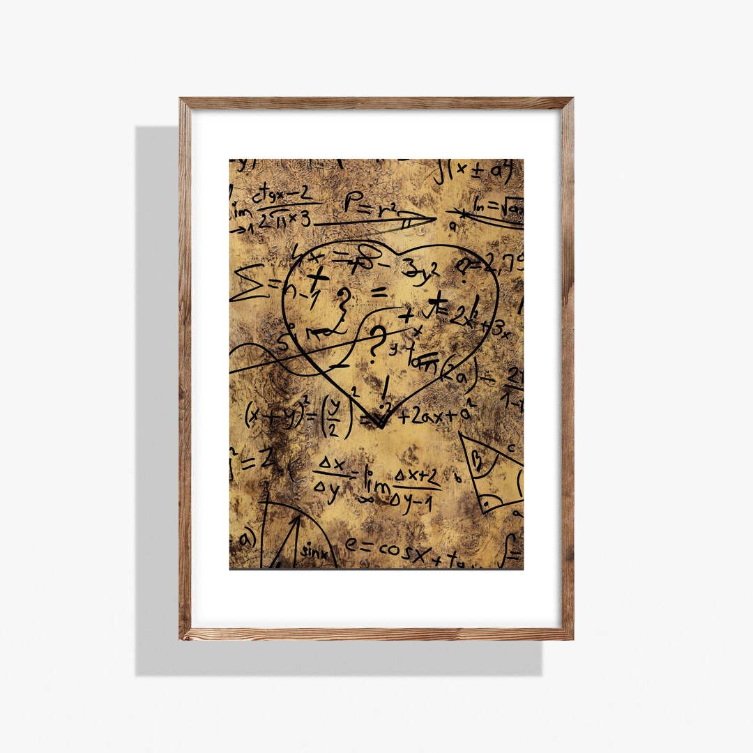 Vintage Inspired Math Formulas Artwork Wall Canvas Mathematics Themed ...