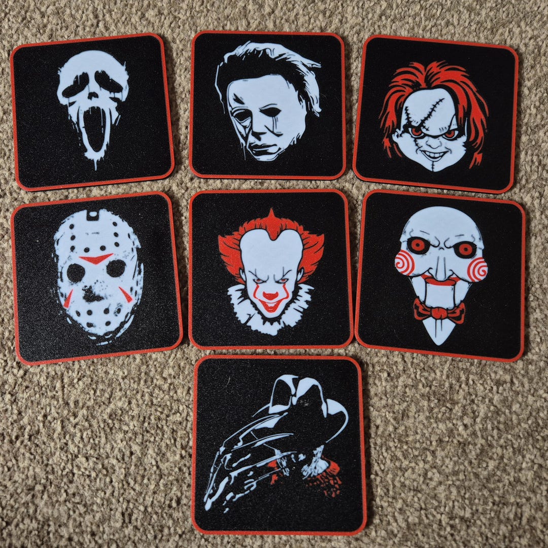 Horror Icons Drink Coasters, Mat, Table Protectors, Tableware