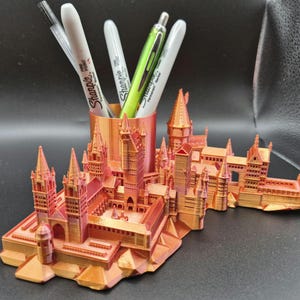 Pennburk för trollkarlsfantasislott, skrivbordsorganisatör, skrivbordsstädning, klassrum, sminkborstehållare