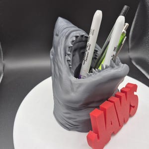 Shark skrivbordsorganisatör, skrivbordsstädare, sminkborstehållare, klassrum