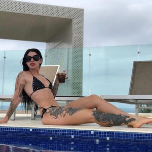 Handmade Studded Leather Bikini Top – Sexy Festival Halter Bralette – Punk Rock Gothic Swimwear – Alternative Beachwear Pool Party Outfit
