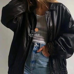 Women Handmade Black Oversize Bomber Lambskin Soft Real Leather Jacket  Women Casual Wear Genuine Leather Jacket, EasterSale