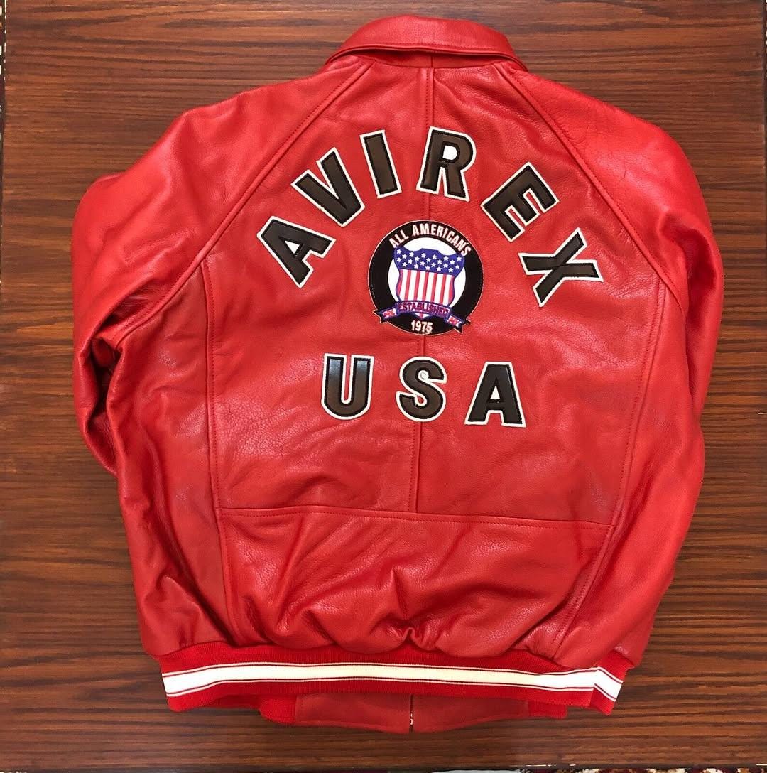 Avirex Leather Bomber Jacket, Men's Vintage Pilot Style - Etsy