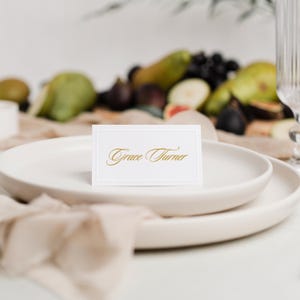 Embossed Border Wedding Place Cards — Classic, Elegant Printed Wedding Reception Place Cards