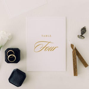Embossed Border Wedding Table Numbers: Elegant Printed Reception Decor
