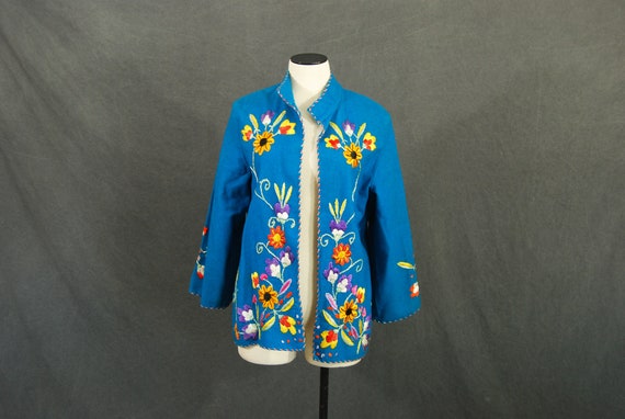 vintage 40s Mexican Embroidered Jacket - 1940s Tur