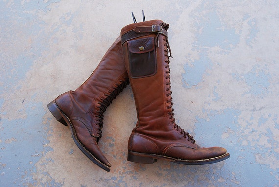 tall lace up work boots