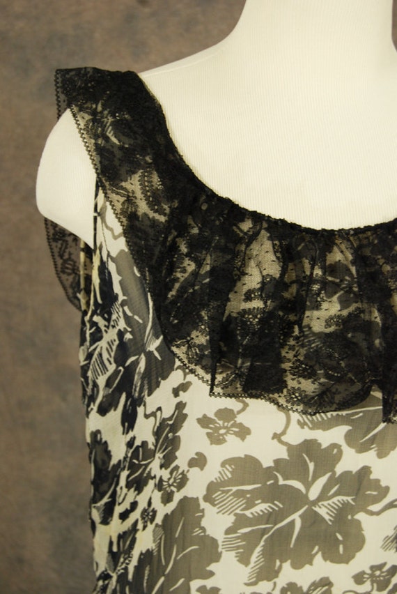 vintage 30s Evening Gown - 1930s Dress Floral Sil… - image 3