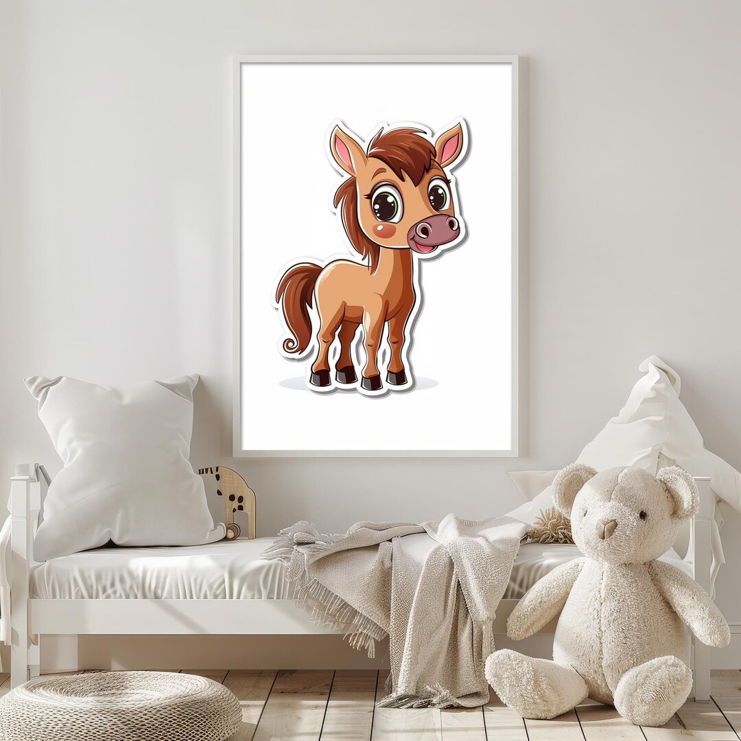 Pony Nursery Wall Art , Digital Download, Horse Wall Poster, Kids Room ...