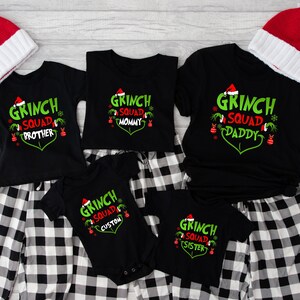Custom Grinch Family Shirts, Grinchmas Matching Shirts, Personalize Grinch Heart Family Shirts,Grinch Christmas Daddy Mommy Baby Shirts