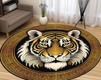 Alfombra Tigre de Bengala: estilo pop art, decorativa.