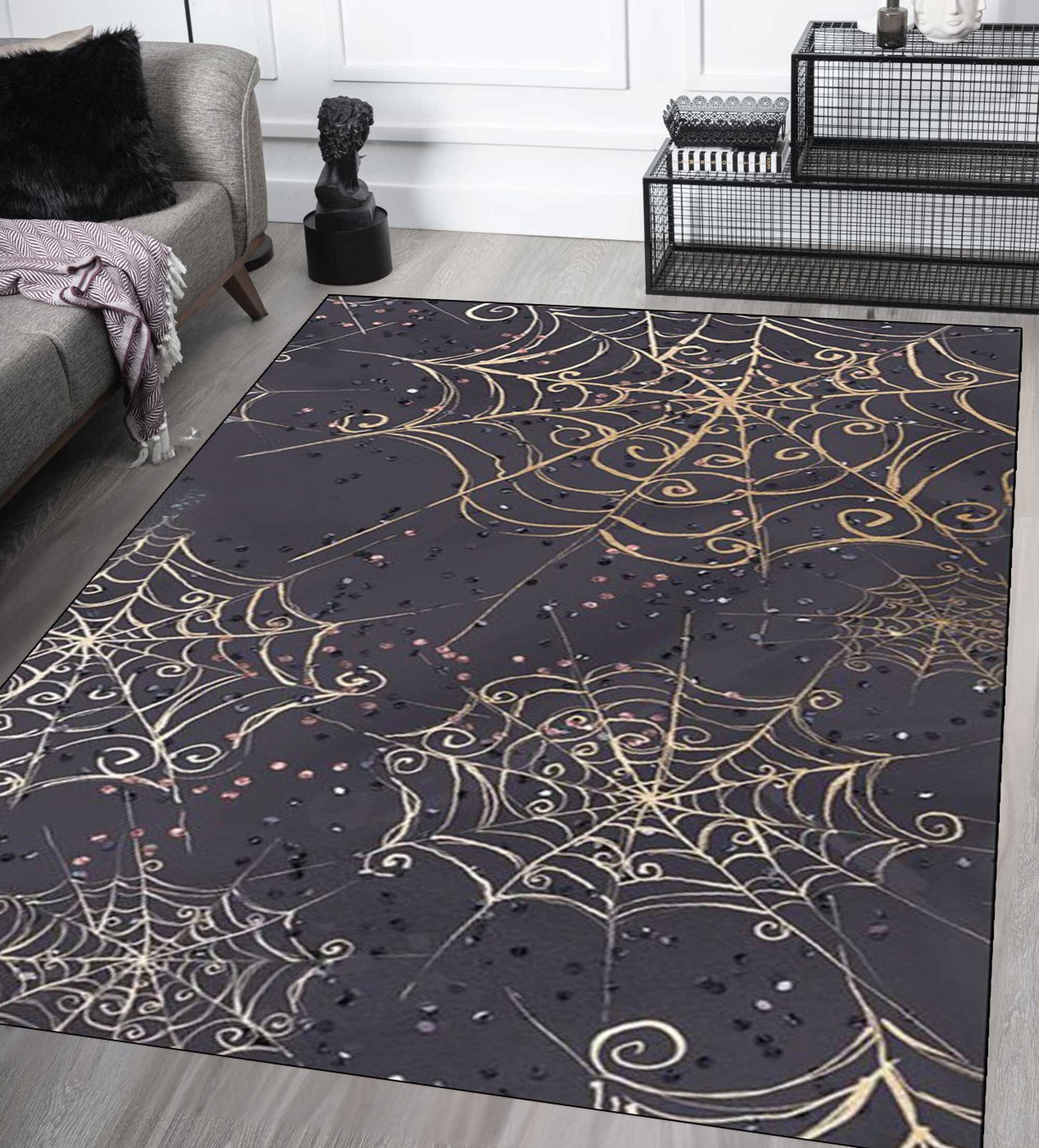 Spider Web Rug for Gothic,black Red Gothic Rug for Halloween,spider Web ...
