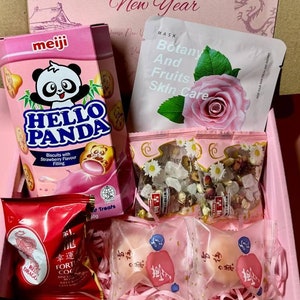 Chinese Lunar new year gift, Pamper hamper, Asian treat box, Asian sweets, Letterbox Gift,  Birthday gift, Care Package,  Beauty and Snacks