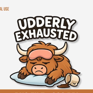 Grumpy Highland Cow Png, Cranky Coffee Lover Png, Fluffy Cow Grumpy Humor Graphic Sublimation Design, Cow Lover Png