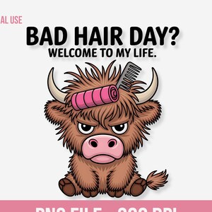 Grumpy Highland Cow Png, Cranky Coffee Lover Png, Fluffy Cow Grumpy Humor Graphic Sublimation Design, Cow Lover Png