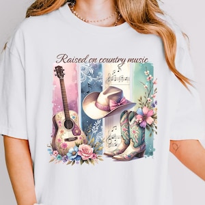 Élevé sur la conception de tshirt de musique country, enveloppe de gobelet Western de 20 oz, conception rustique de Png de cow-girl pour la chemise, téléchargement numérique de fermier PNG