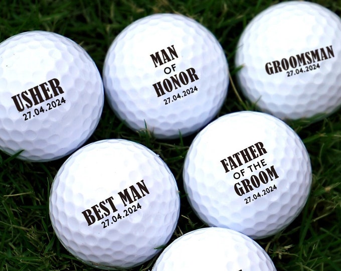 Custom Golf Balls, Dad Golf Ball, Groomsman Golf Ball Gift, Wedding Best Man Golf Ball, Personalized Golf Ball, Fathers Day Golf Gift,