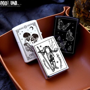 Groomsmen Gothic Halloween Lighter, Gothic Skull Lighter Bachelor Party, Engraved Personalized Lighter Case, Gifts for Dad, Groomsmen Gift