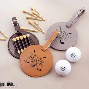 Set regalo da golf personalizzato, targhetta da golf personalizzata con set di tee da golf, scatola regalo in legno per lo sposo, regalo da golf per uomo, scatola regalo per la festa del papà