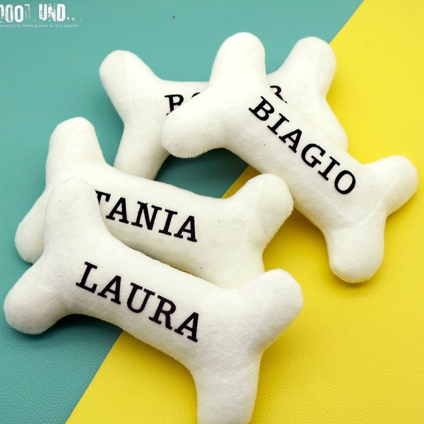 Personalized Dog Bone Pillow Toy, Personalized Name Bone Pillow, Puppy Gift Soft Bones, Completely Handmade Gift